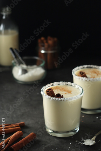 Kogel mogel drink made from eggs with cream