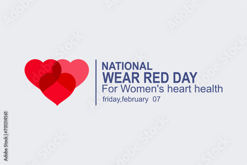 Vector illustration on the theme of National Wear Red day on February 7th.