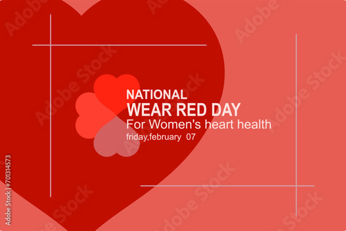 Vector illustration on the theme of National Wear Red day on February 7th.