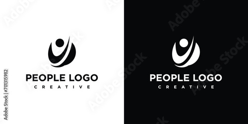 Human character logo design templet photo