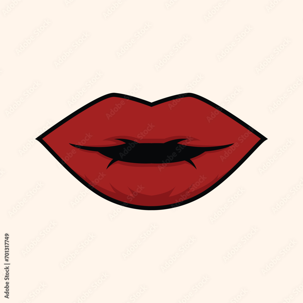 Vector icon of the lips