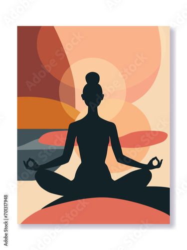 Vector yoga concept in a modern style. For covers, brochure, banners, flyers and other projects about meditation and relax. For web and printing. © Olga