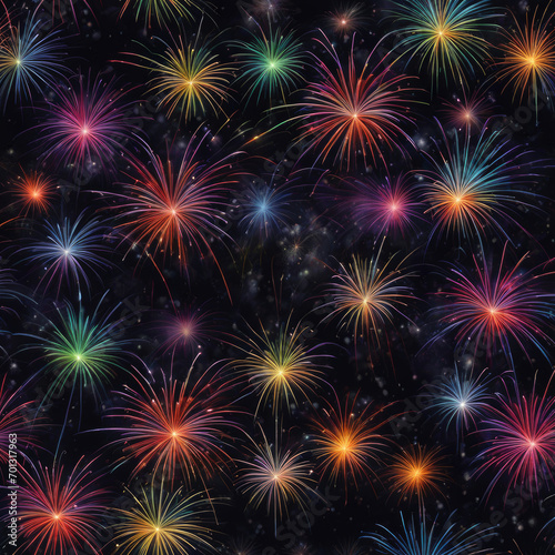 Beautiful New Year fireworks in close-up.