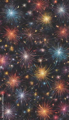 Beautiful New Year fireworks in close-up.