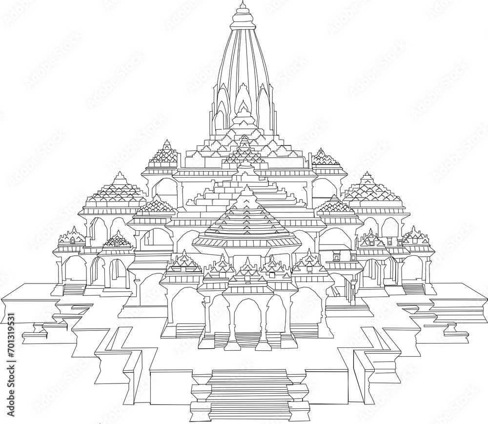 Ayodhya Ram Mandir - obrazy, fototapety, plakaty 