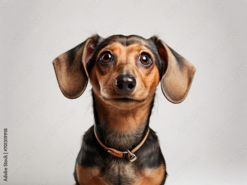 portrait of a dachshund dog isolated on white background 