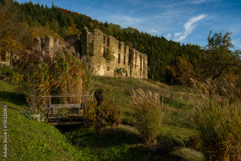 old castle ruins in the Mountains