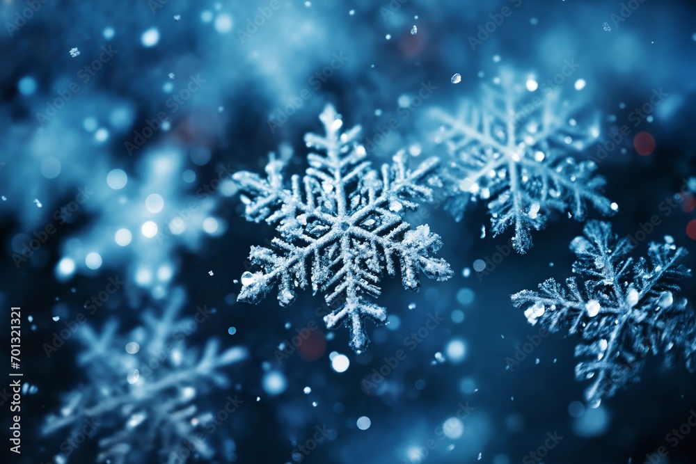 snowflake shapes closeup on a blue background as an abstract winter background snowflake shapes closeup on a blue background as an abstract winter background