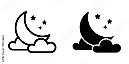 Moon Icon. Night sign. symbol for mobile concept and web design. vector illustration photo