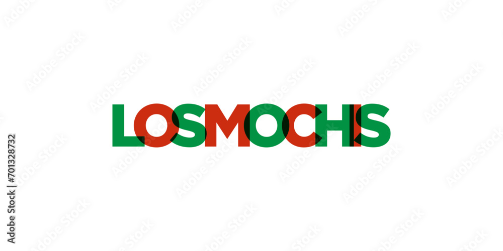 Los Mochis in the Mexico emblem. The design features a geometric style, vector illustration with bold typography in a modern font. The graphic slogan lettering.