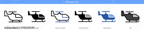 Helicopter Icon Set Vector
