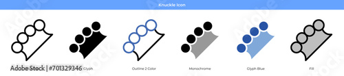 Knuckle Icon Set Vector