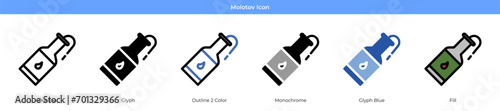 Molotov Icon Set Vector