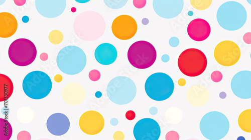 A playful and whimsical background with scattered polka dots and circles in bright, cheerful colors for a fun and lively atmosphere Ai Generative