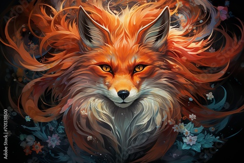 A scary and strong red fox