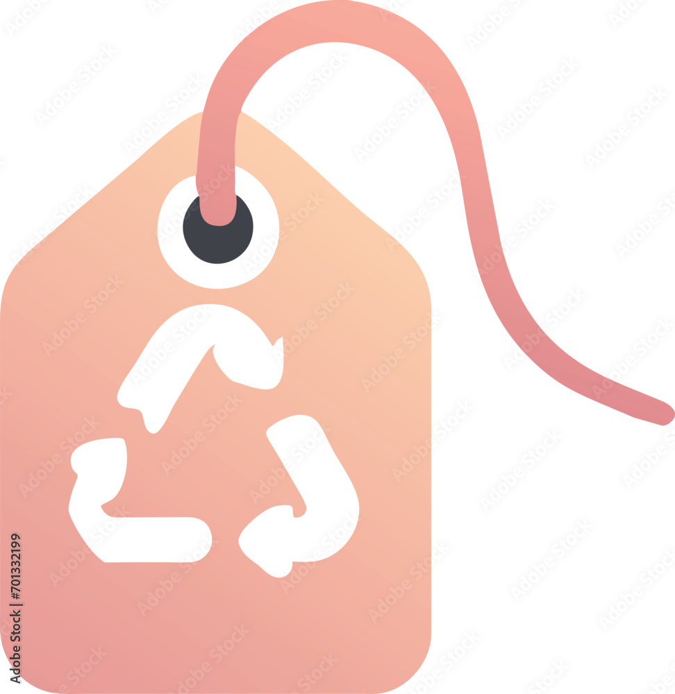 recycle price tag, icon colored shapes