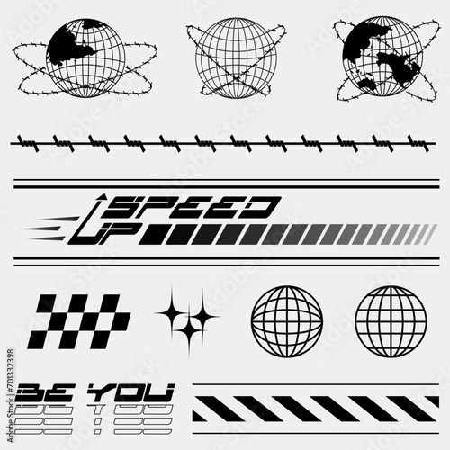 Streetwear Element Design Sport Racing style for fashion design


