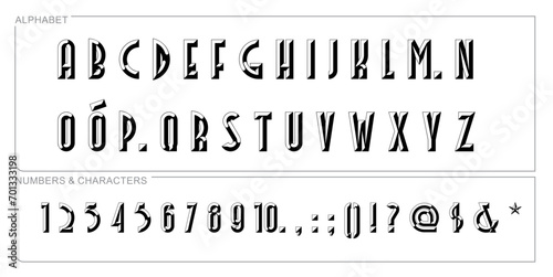 alphabet letter font set. typographic font with trendy thin, bold, uppercase, lowercase and numbers letters. vector illustration.