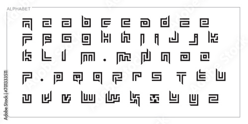 alphabet letter font set. typographic font with trendy thin, bold, uppercase, lowercase and numbers letters. vector illustration.