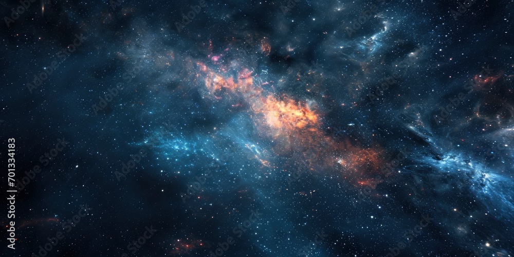 Night sky Universe filled with stars, nebula and galaxy. - obrazy, fototapety, plakaty 