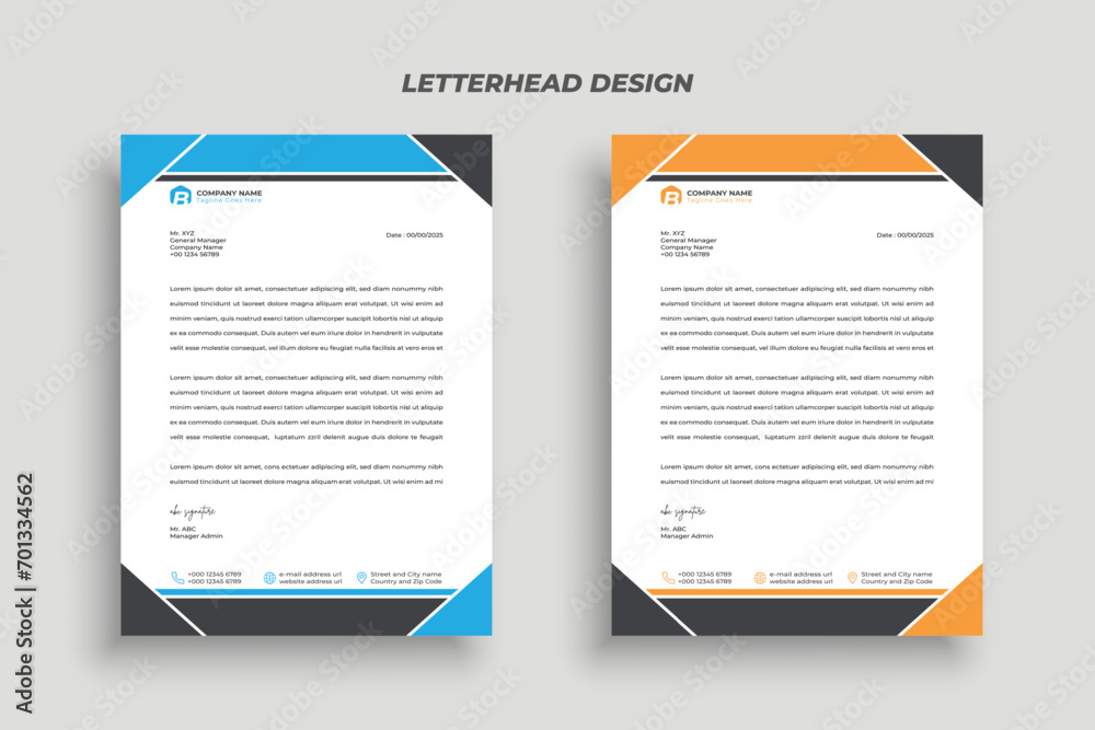 Modern Letterhead Design Business Template