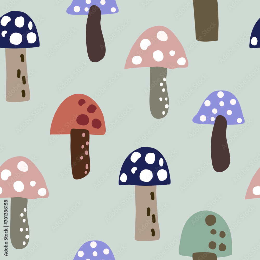 Seamless mushroom pattern on pink background. Wallpaper print.baby clothes.vector illustration. Seamless mushroom pattern on pink background. Wallpaper print.baby clothes.vector illustration.