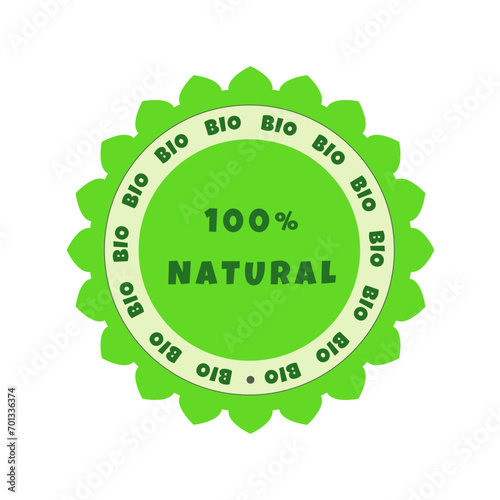 Sticker, label, badge for eco, bio, organic and natural products. Organic and ecological products. Vector illustration
