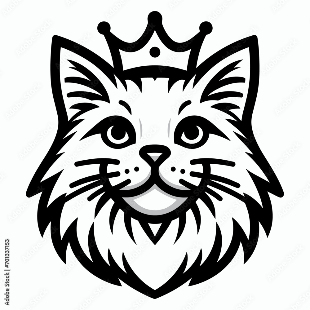 Fototapeta premium black and white cat head