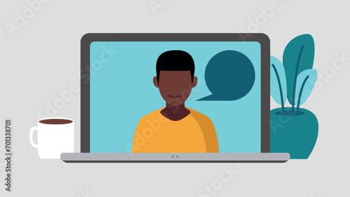 Laptop mit Videokonferenz