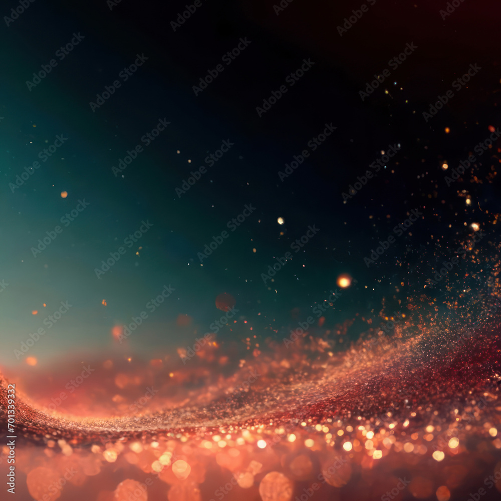 Golden shiny dust particles background