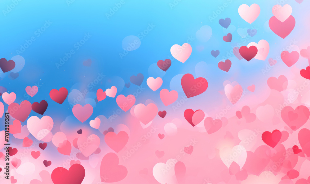 Romantic pink and red hearts Background. Perfect heart background for weddings and Valentine's day. copy space