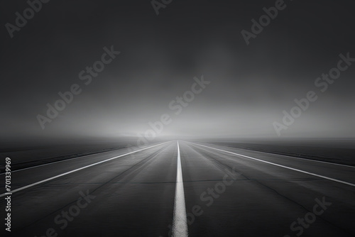 Empty asphalt road in the cloudy sky. Concept of speed and travel