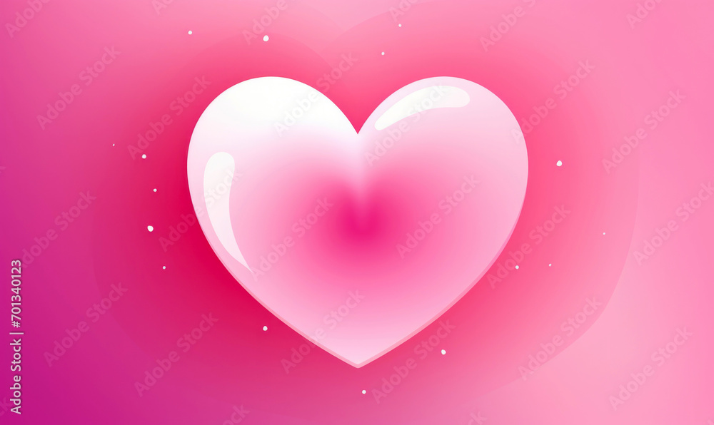 Glowing Pink Heart on Radiant Background.