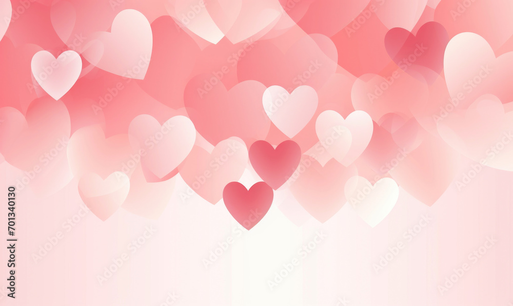 Romantic pink and red hearts Background. Perfect heart background for weddings and Valentine's day. copy space