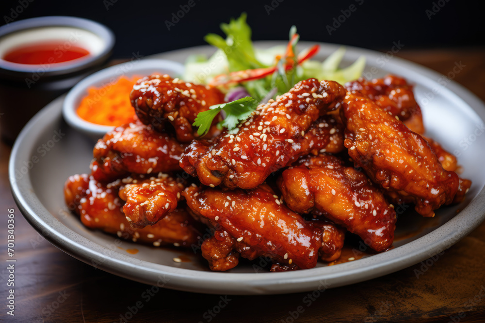 baked chicken wings in teriyaki sauce with sesame seeds baked chicken wings in teriyaki sauce with sesame seeds