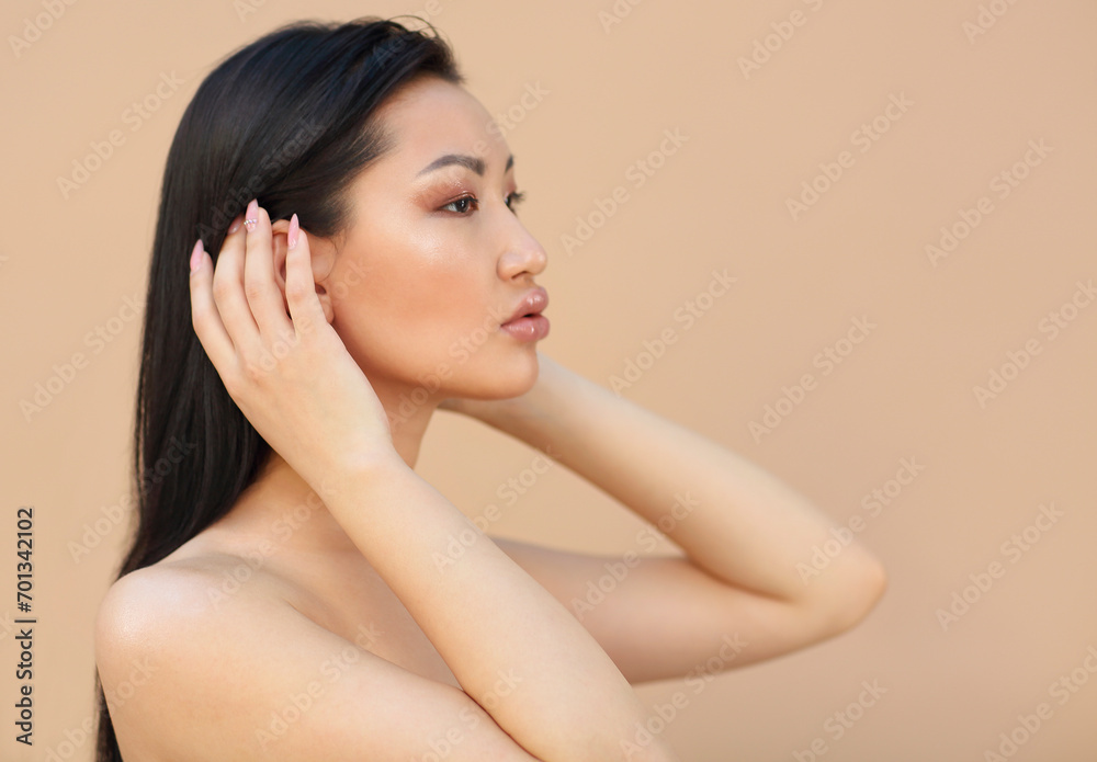 Beautiful asian model with long dark hair Beautiful asian model with long dark hair