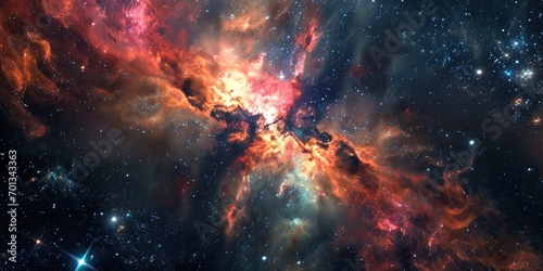 Night sky Universe filled with stars  nebula and galaxy.