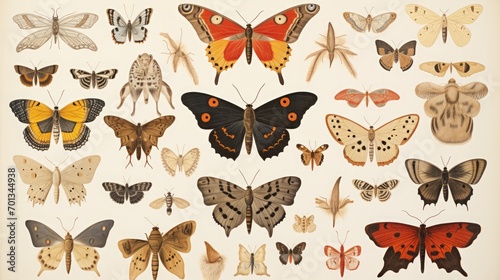 illustration of moths, 16:9