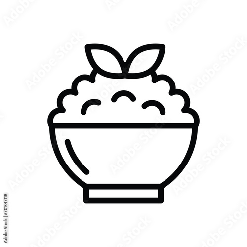 Rice bowl icon vector on trendy design