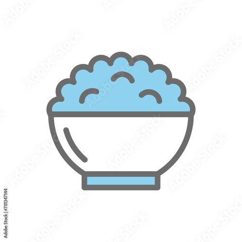 Rice bowl icon vector on trendy design