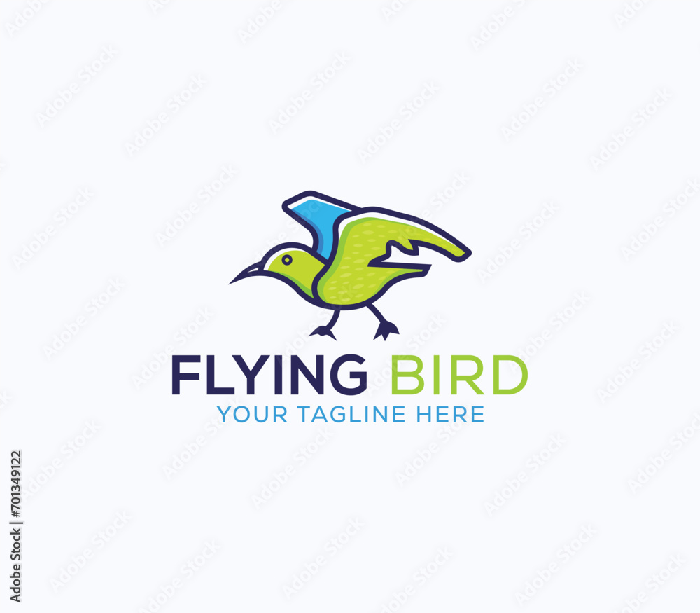 Fototapeta premium Modern colorful bird logo design.