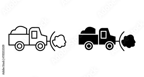 snowplow truck linear art icon set. snow cleaner bulldozer plow  vector mark for web
