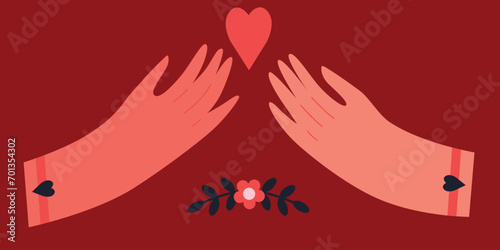 Creative concept of Happy Valentines Day cards set. Design with hearts and people . Templates for celebration, ads, branding, banner, cover, label, poster, sales