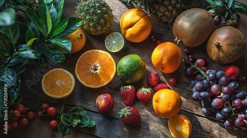 set of tropical fruit 