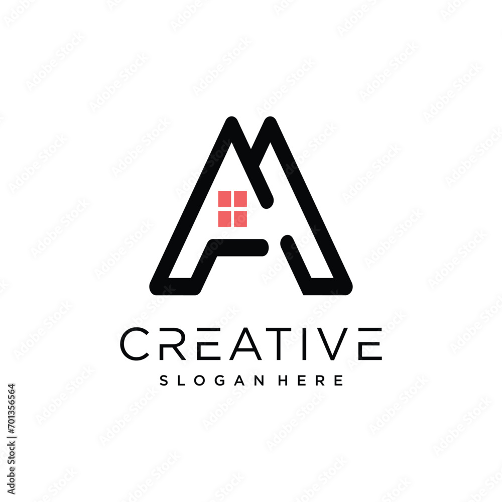Fototapeta premium Letter A logo design with modern unique style premium vector