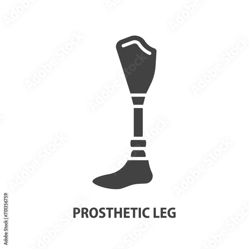 Prosthetic leg glyph icon. Modern exoskeleton vector sign.