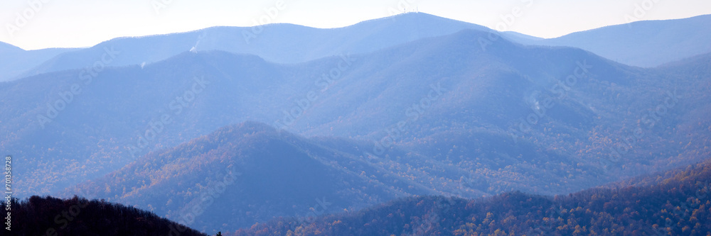 Small forest fires in the Shenandoah mountains