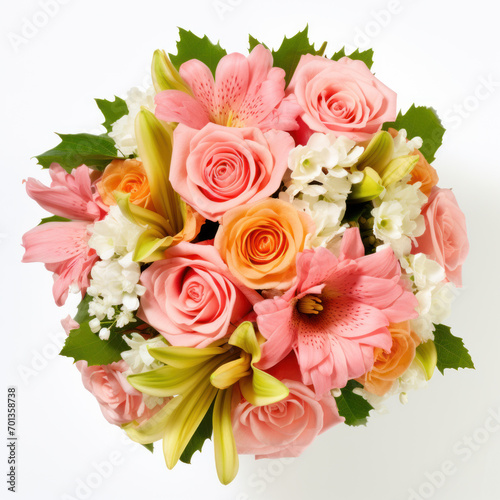 Colorful bouquet on white background