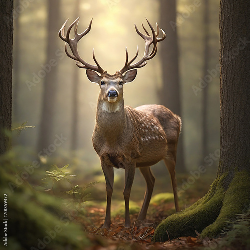 A Graceful Journey into the Enchanted World of Deer ai generated