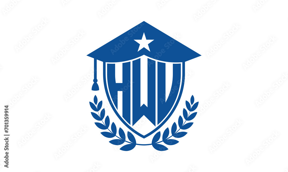 HWU three letter iconic academic logo design vector template. monogram, abstract, school, college, university, graduation cap symbol logo, shield, model, institute, educational, coaching canter, tech HWU three letter iconic academic logo design vector template. monogram, abstract, school, college, university, graduation cap symbol logo, shield, model, institute, educational, coaching canter, tech